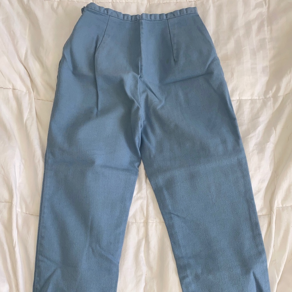 blue high waist trousers